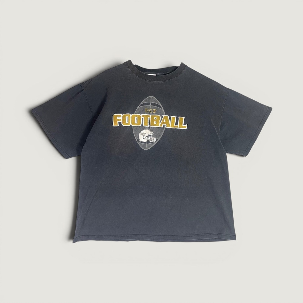 Vintage UCF Golden Knights Football T Shirt Men 2XL 2005 Soffe NCAA Black Tee